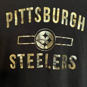 NFL Team Apparel Pittsburgh Steelers Black and Gold T-Shirt - Women’s Sz M